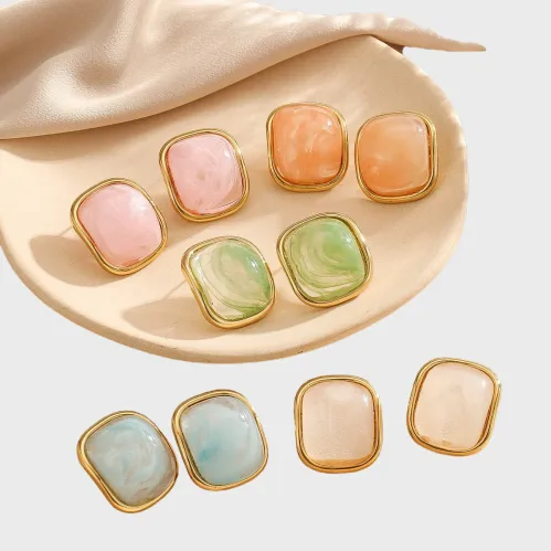 Resin Stud Earrings