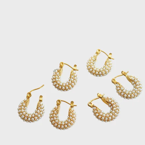 Pearl Hoop Earrings