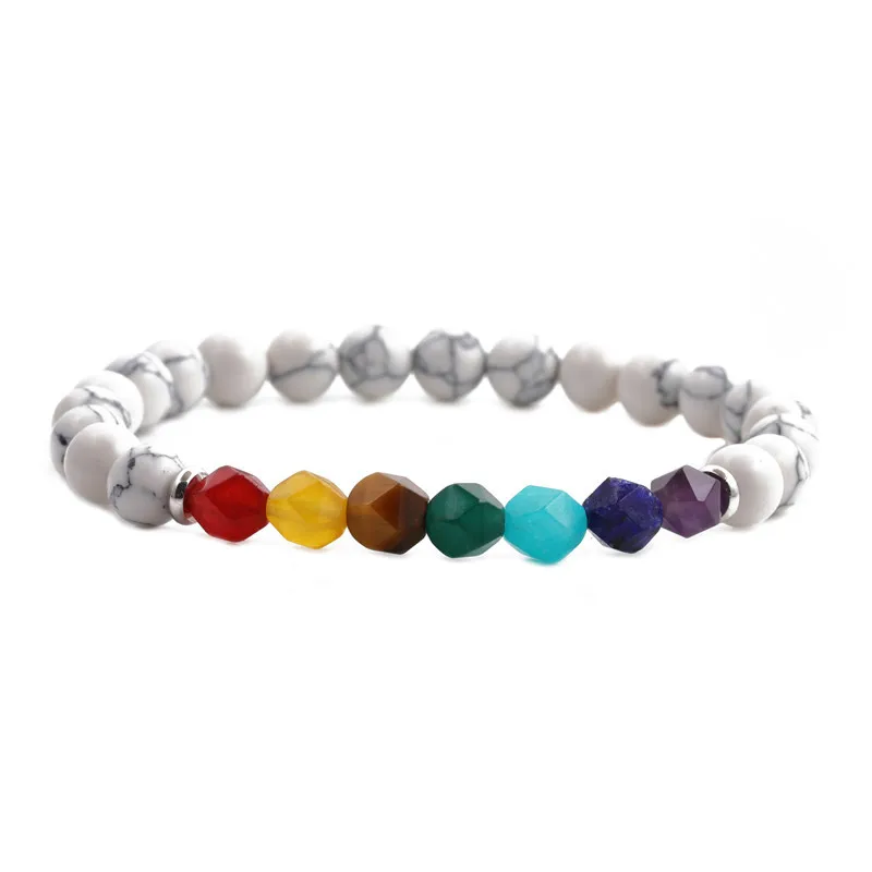 Geométrico Moda Piedra Natural Howlita Pulsera Venta Al Por Mayor display picture 3