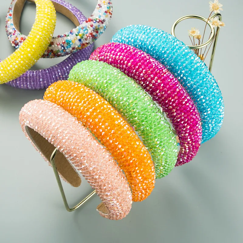 Wholesale spring new sponge crystal wide edge headband - DoubleWinWholesale