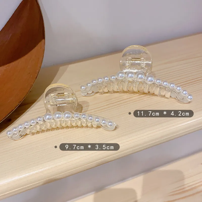 Korean Hair Clip Large Hair Clip Pearl Catch Clip Headdress Shark Hair Catch display picture 3