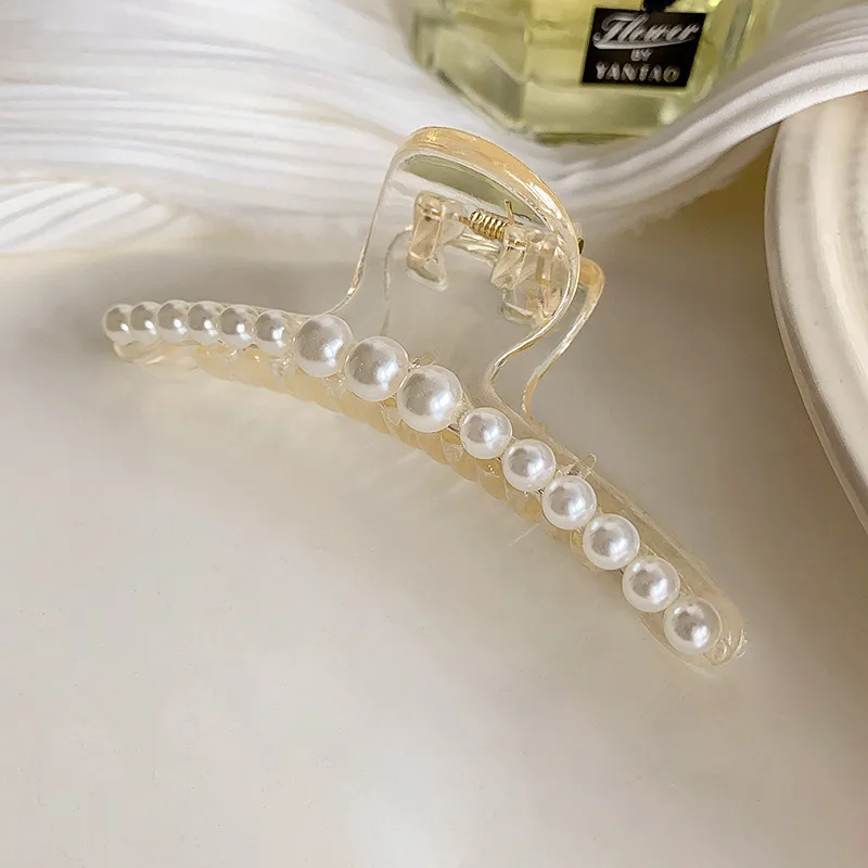 Korean Hair Clip Large Hair Clip Pearl Catch Clip Headdress Shark Hair Catch display picture 9