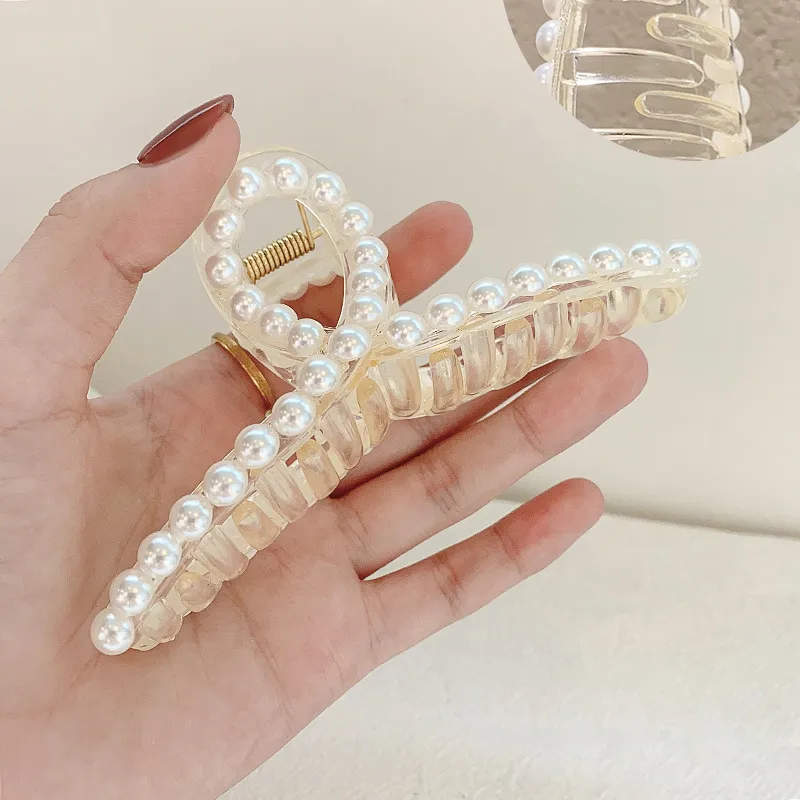 Korean Hair Clip Large Hair Clip Pearl Catch Clip Headdress Shark Hair Catch display picture 10