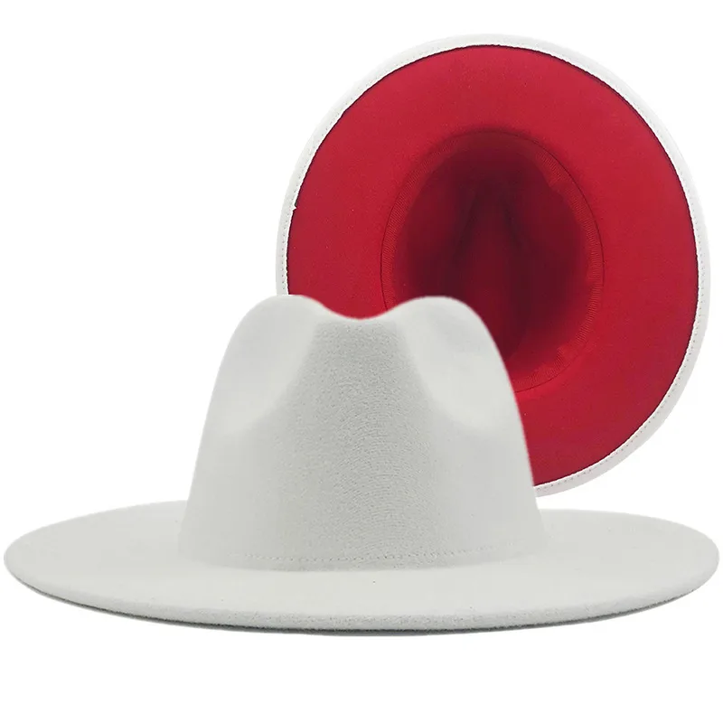 Sombrero De  De Estilo Europeo Y Americano, Nuevo Estilo Exterior, Sombrero Interior De Zafiro Rosa Rojo, Sombrero De Jazz De Estilo Étnico, Sombrero De Cachemira De Fieltro display picture 6