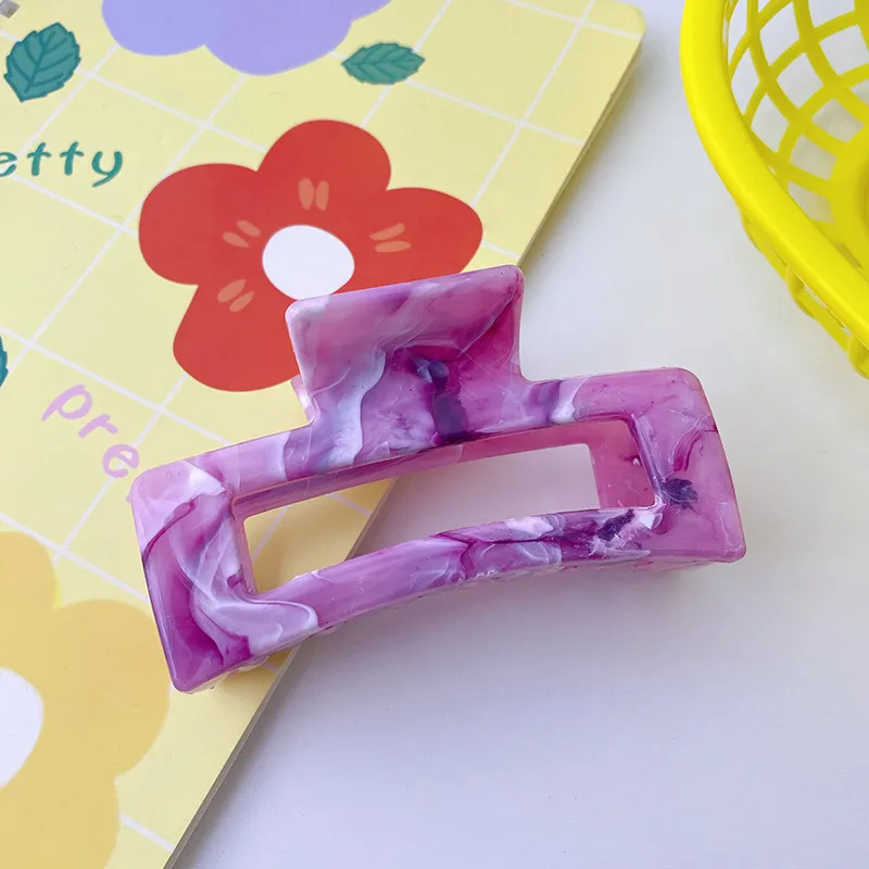 New Marble Pattern 8.5cm Solid Color Grab Clip Hair Clip display picture 6
