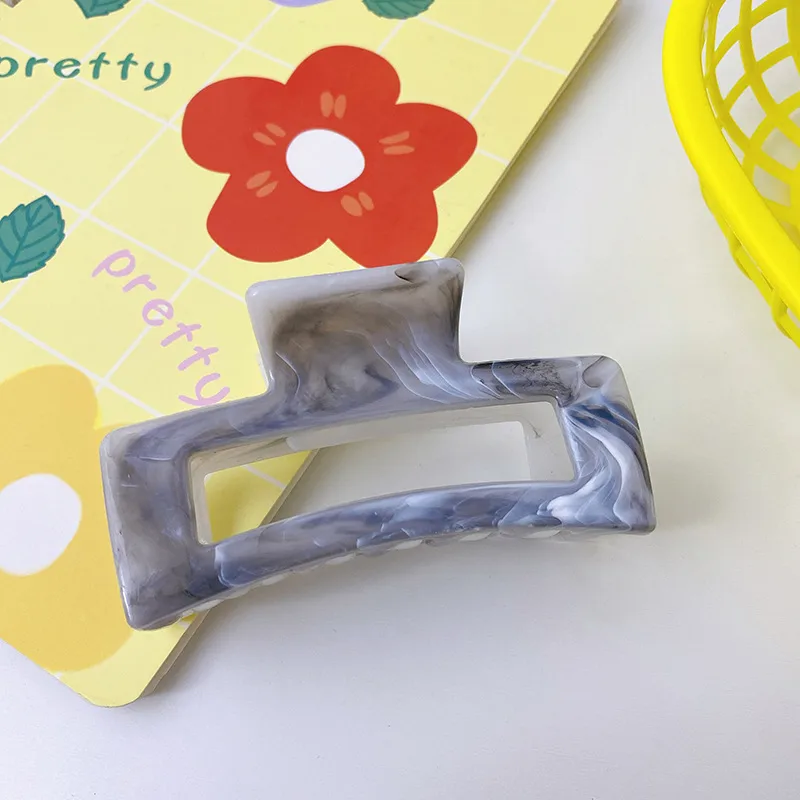 New Marble Pattern 8.5cm Solid Color Grab Clip Hair Clip display picture 8
