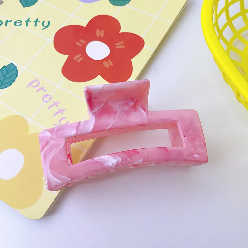 New Marble Pattern 8.5cm Solid Color Grab Clip Hair Clip display picture 11