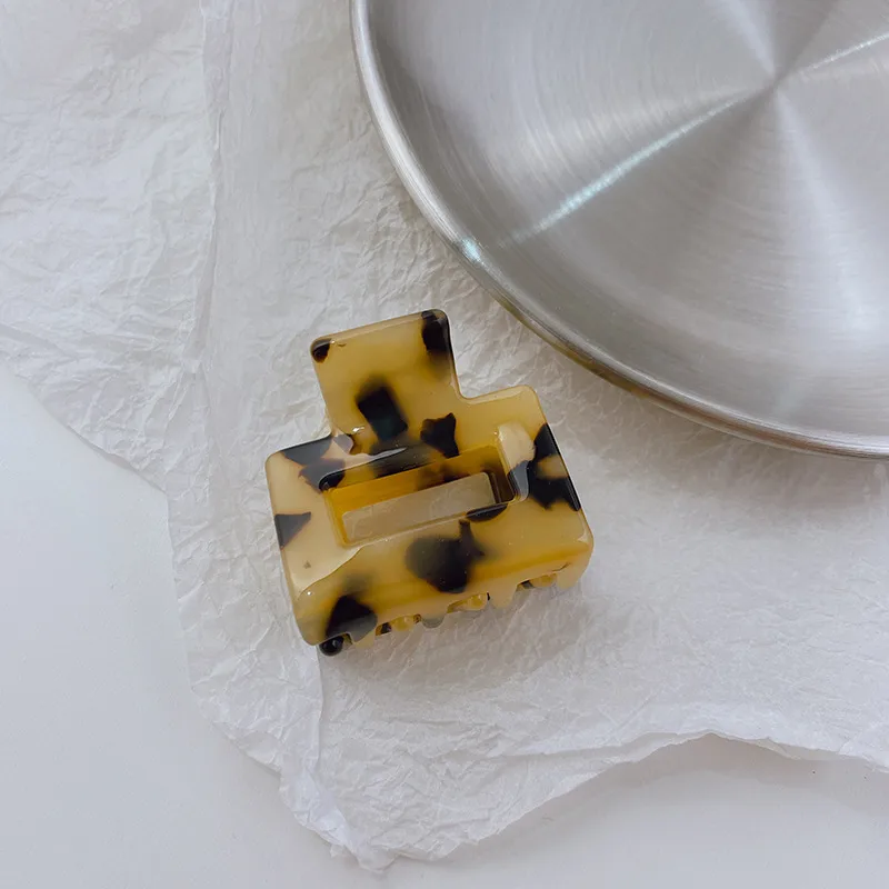 Retro Tortoiseshell Mini Square Hair Clip display picture 10