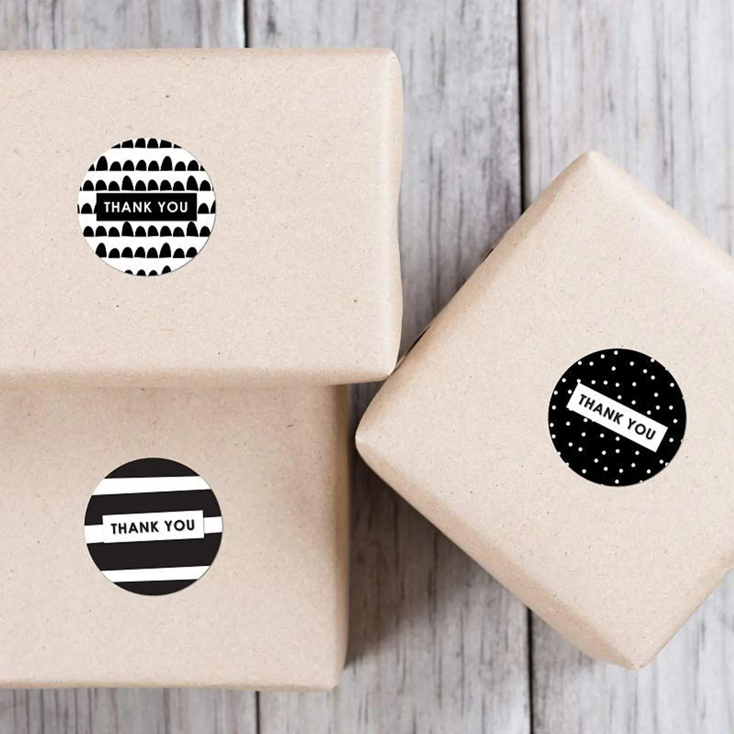 Copperplate Sticker Pack Black & White Thank You Decorative Label Sticker display picture 3