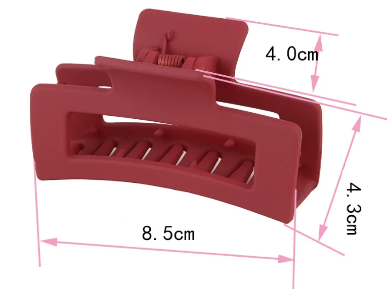 Wholesale solid color frosted acrylic rectangular large hair clip ...