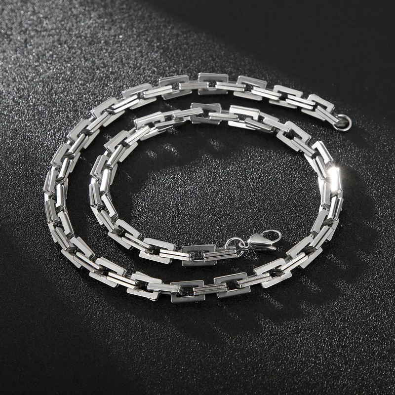 Rock Streetwear Titanium Steel Geometric Men's Bracelets Necklace display picture 2