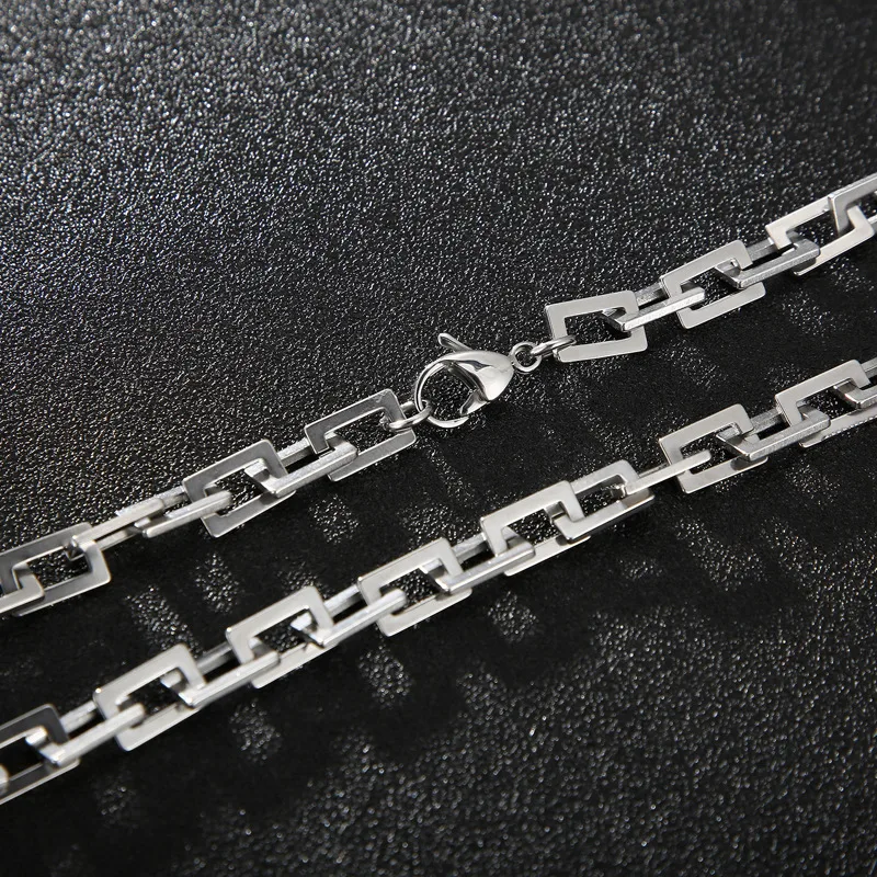Rock Ropa De Calle Acero Titanio Geométrico Hombres Pulsera Collar display picture 3