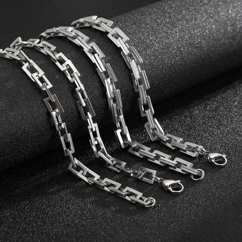Rock Streetwear Titanium Steel Geometric Men's Bracelets Necklace display picture 5