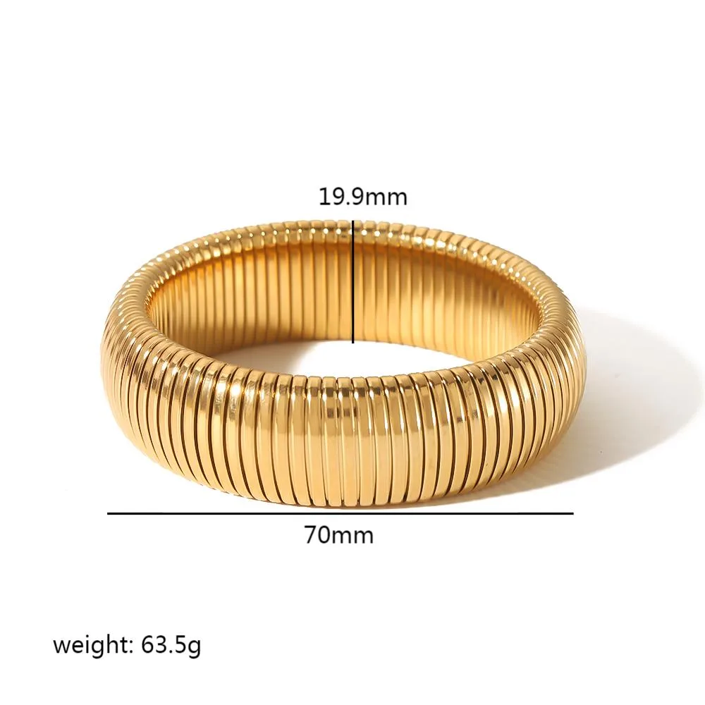 Circulo Color Sólido Retro Estilo Romano Chapados en oro de 18k Acero Inoxidable 304 Brazalete Al Mayoreo display picture 13