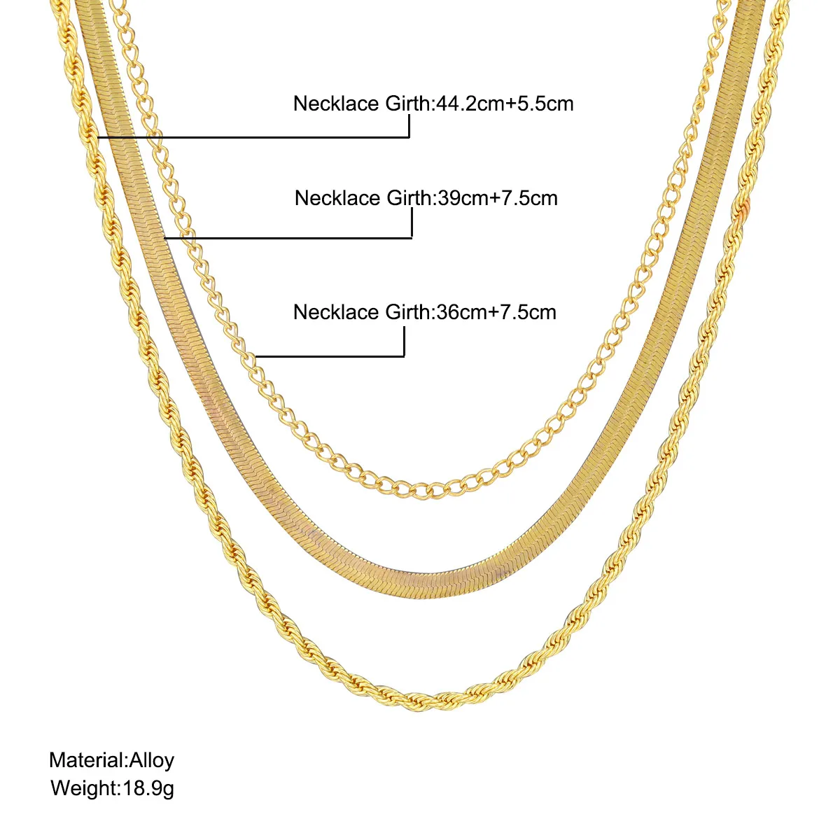 Geométrico Elegante Ropa De Calle Aleación Collares En Capas Venta Al Por Mayor display picture 3