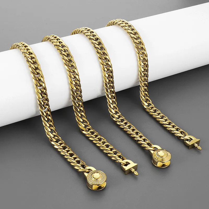Simple Style Titanium Steel Geometric Solid Color Polishing Plating 18K Gold Plated Men's Jewelry Set display picture 5