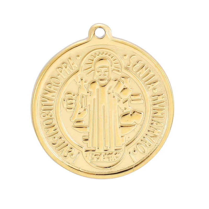 1 Piece Stainless Steel 18K Gold Plated Human Exorcist Pendant display picture 6