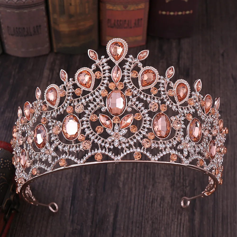 Wholesale retro crown alloy inlay rhinestones crown 1 piece ...