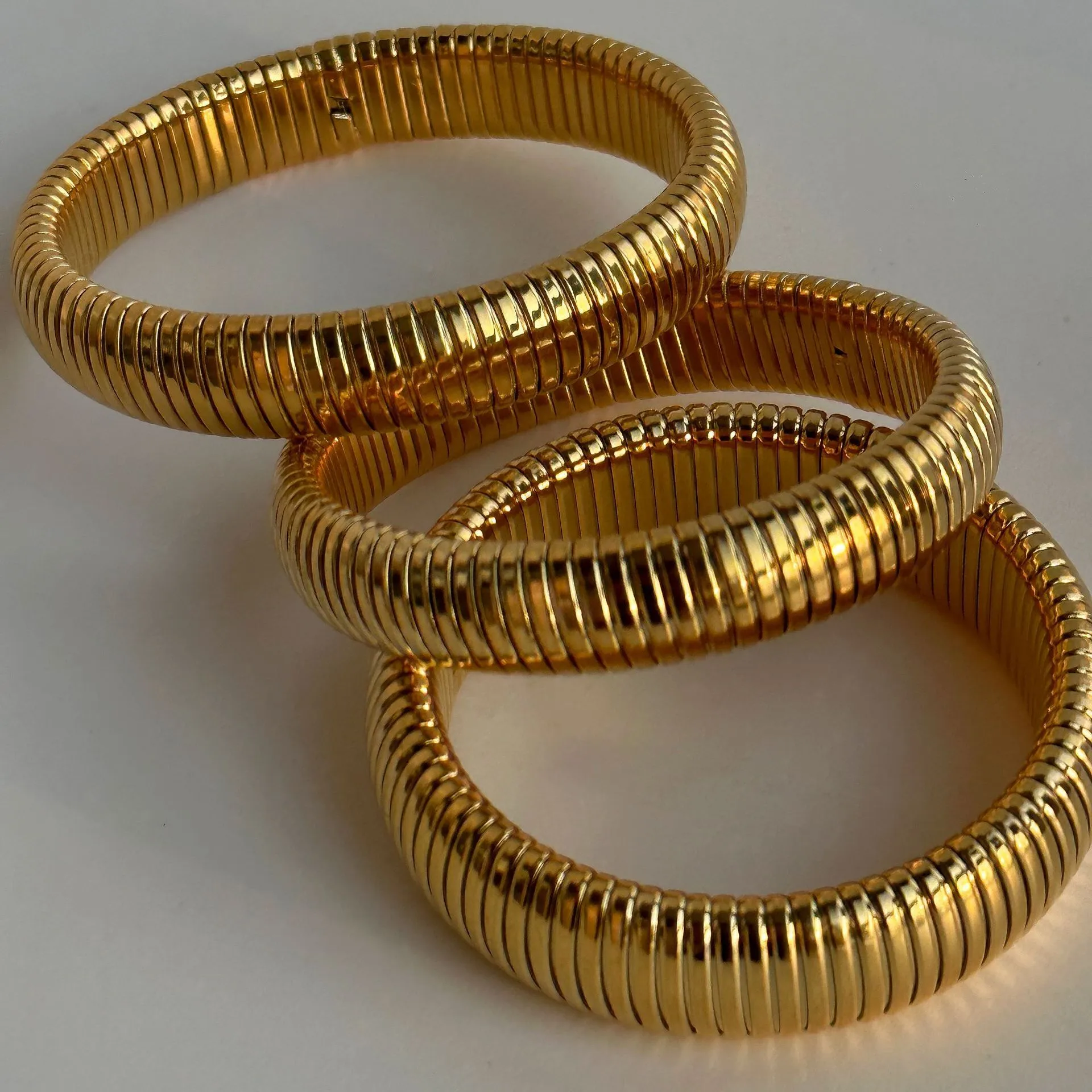 Color Sólido Estilo IG Básico Chapados en oro de 18k Acero Inoxidable 304 Brazalete Al Mayoreo display picture 2