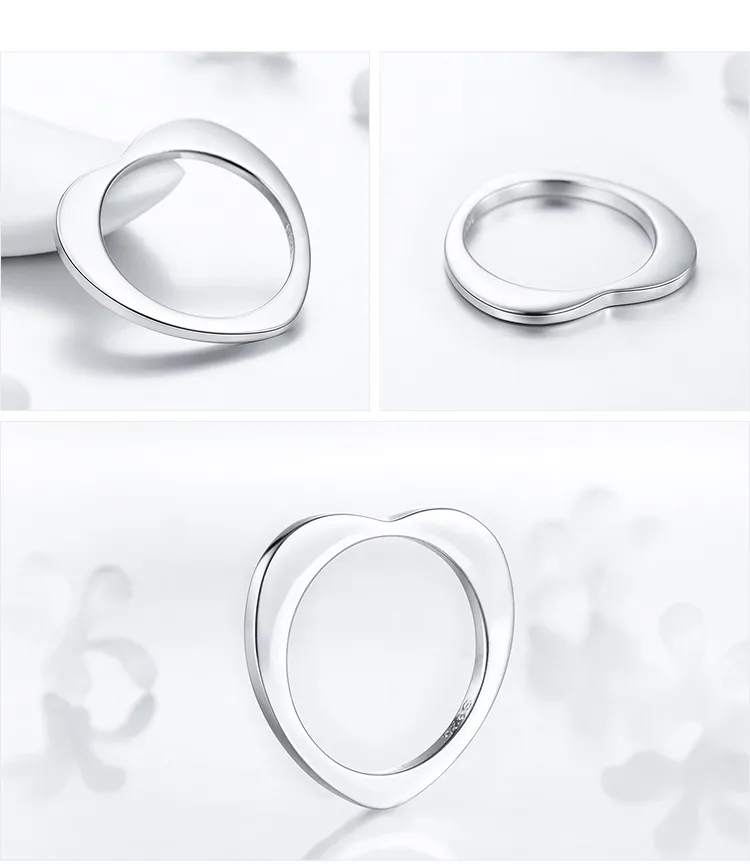 Simple Style 925 Sterling Silver Heart Shape Plating Women'S Rings display picture 5
