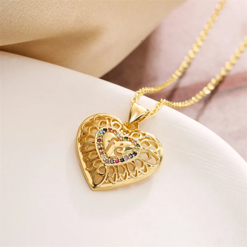 Water Droplets Heart Shape Simple Style Classic Style Zircon Copper Pendant Necklace Wholesale display picture 8