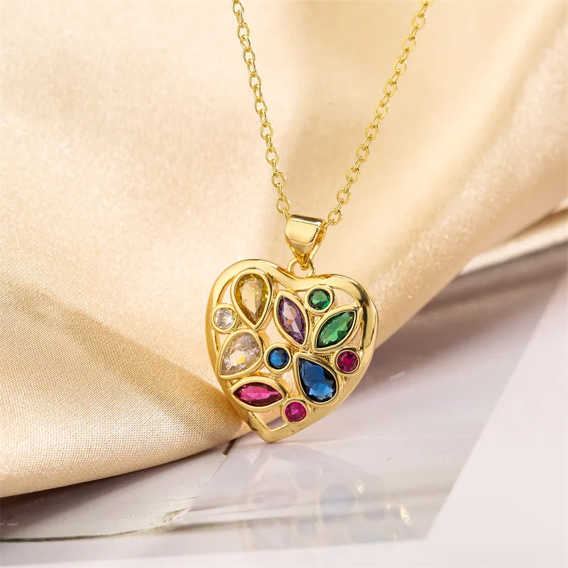 Les Gouttelettes D'Eau Forme De Cœur Style Simple Style Classique Zircon Le Cuivre Pendentif De Gros display picture 10