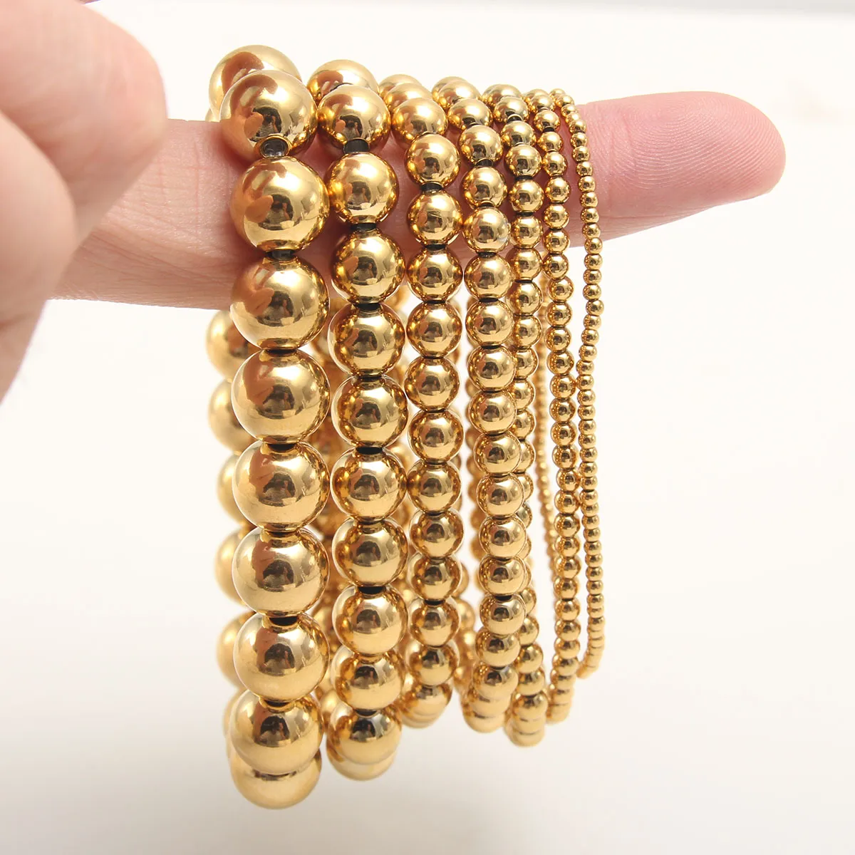 Round Hip-Hop Retro 304 Stainless Steel Bracelets In Bulk display picture 4