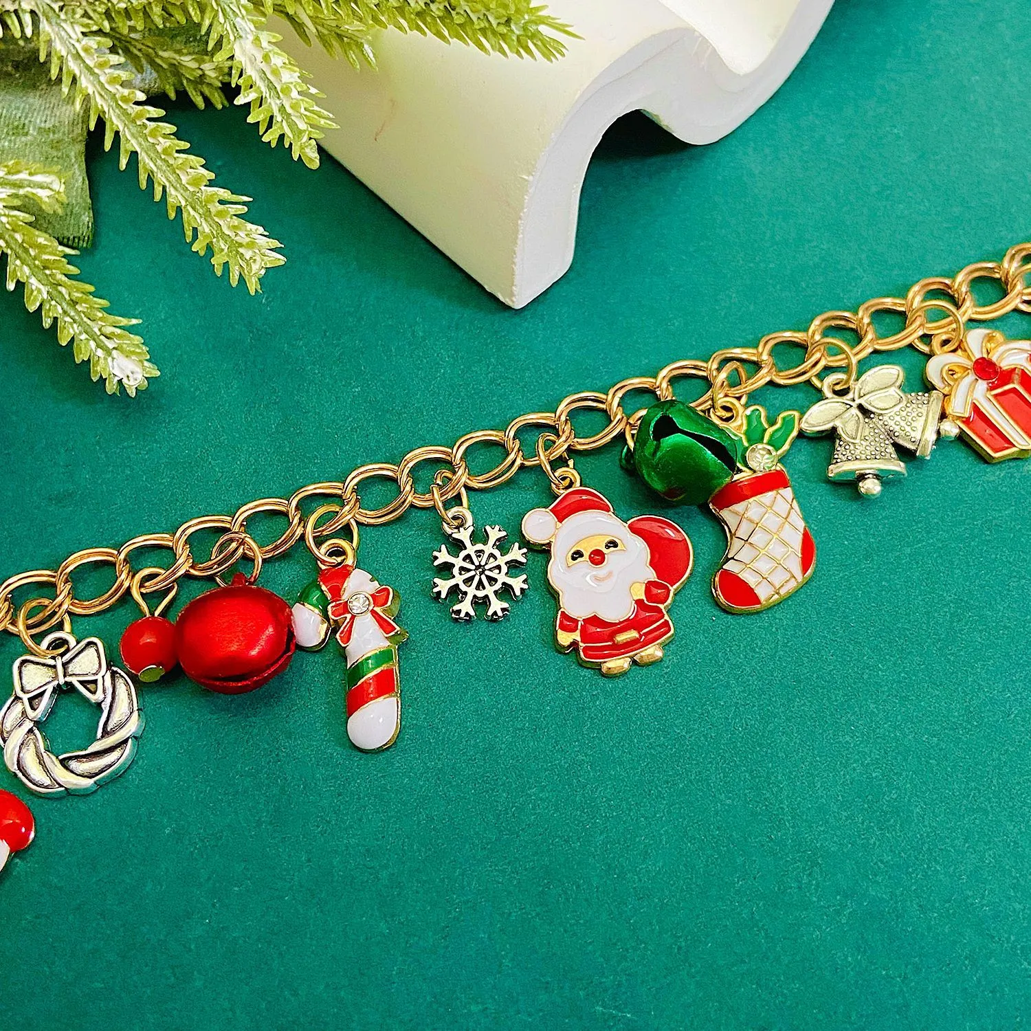 Santa Claus Snowflake Elk Cartoon Style Cute Zircon Alloy Bracelets Wholesale display picture 3