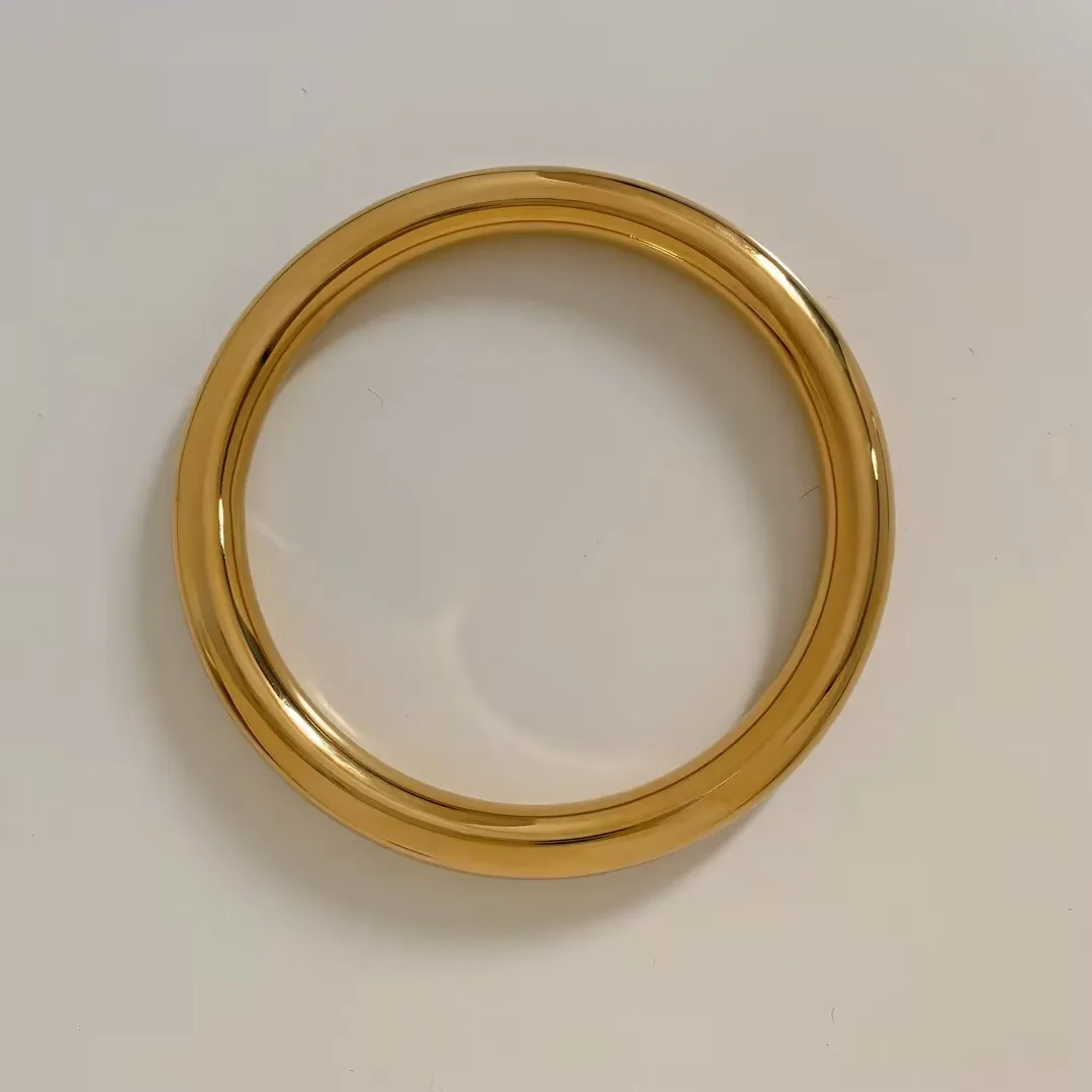 Solid Color IG Style Simple Style 16K Gold Plated White Gold Plated Gold Plated 304 Stainless Steel Bangle In Bulk display picture 5