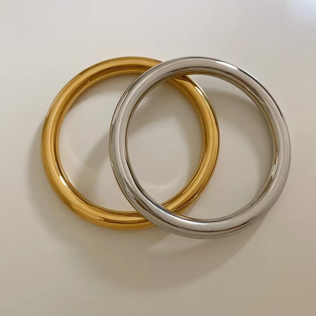 Couleur Unie Style IG Style Simple Plaqué Or 16 Carats Or Blanc Plaqué Plaqué Or Acier Inoxydable 304 Bracelet En Masse display picture 6