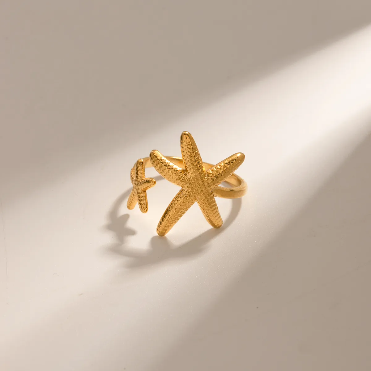 Wholesale Jewelry Starfish IG Style 304 Stainless Steel Open Rings Plating display picture 3