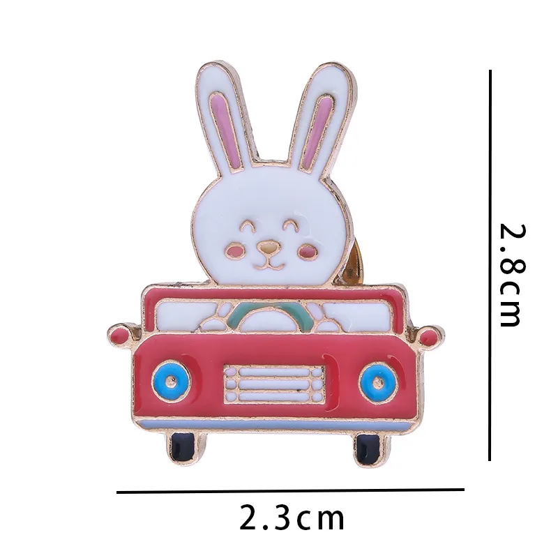 Rabbit Animal Panda Accessories Cartoon Style Cute Cowboy Style Badge Brooches Collar Pin Alloy Office Outdoor Daily Button Pin display picture 12