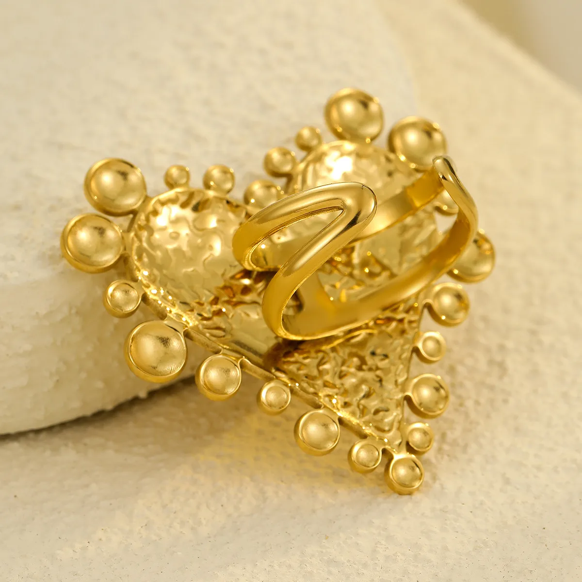 Estilo Simple Acero Inoxidable 304 Forma De Corazón Enchapado Mujeres Anillos Abiertos display picture 2