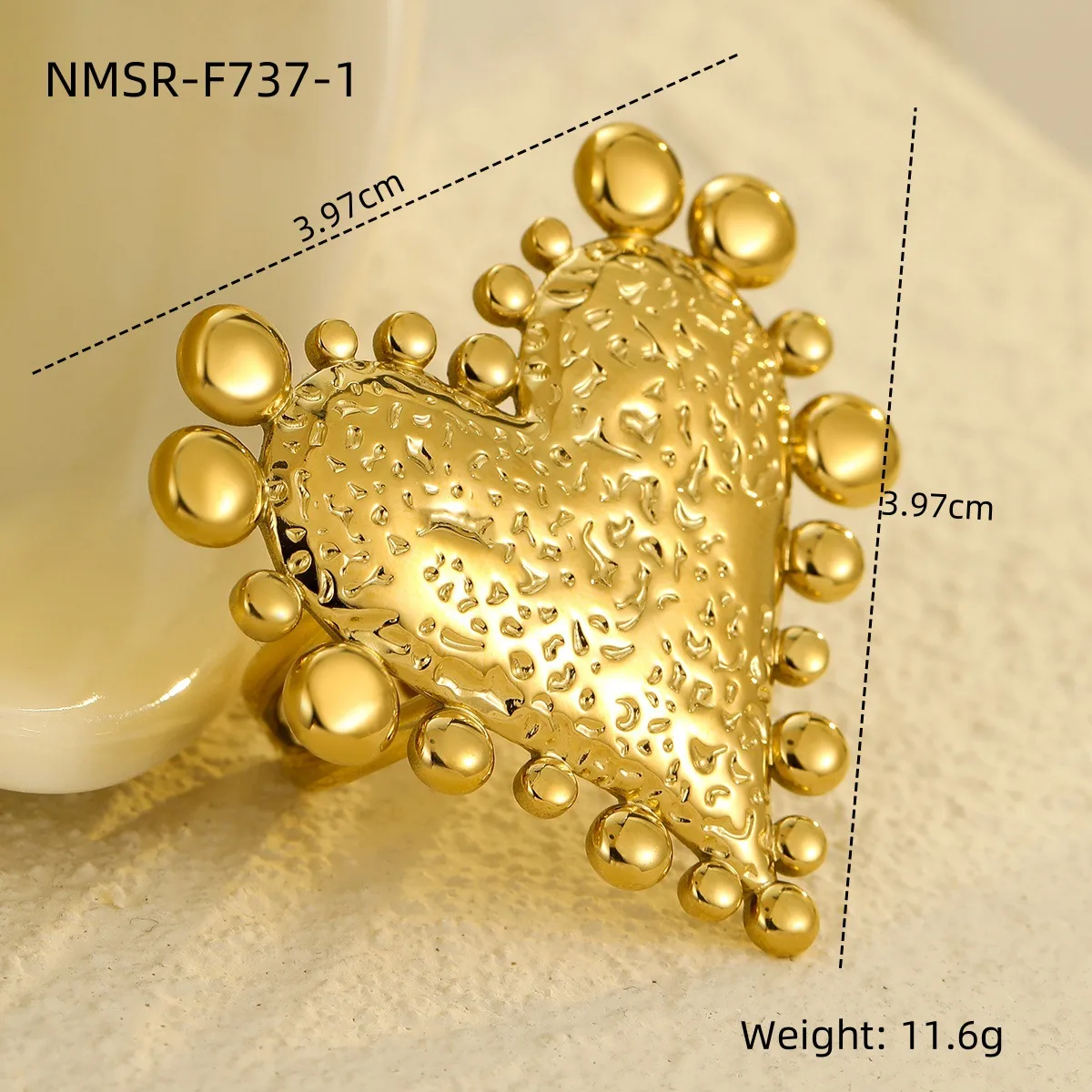 Estilo Simple Acero Inoxidable 304 Forma De Corazón Enchapado Mujeres Anillos Abiertos display picture 5