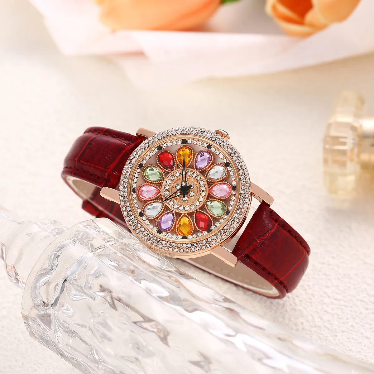 Live New Time-running Watch Women's Non-automatic Large Dial Gipsophila Rhinestone Fashion Women's Watch display picture 3