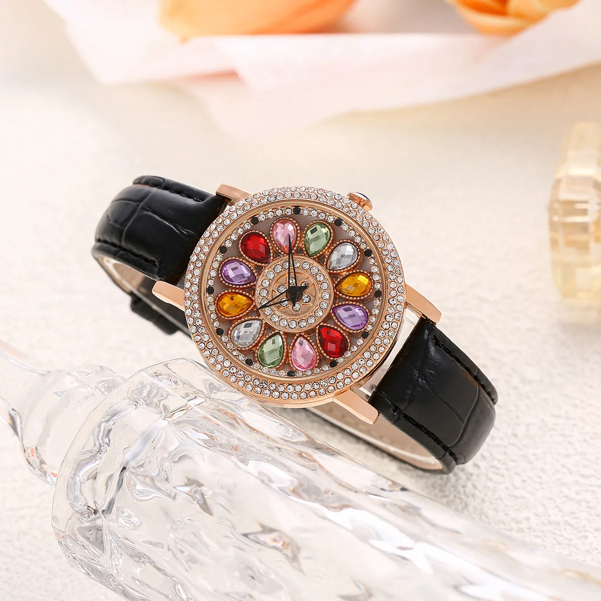Live New Time-running Watch Women's Non-automatic Large Dial Gipsophila Rhinestone Fashion Women's Watch display picture 4