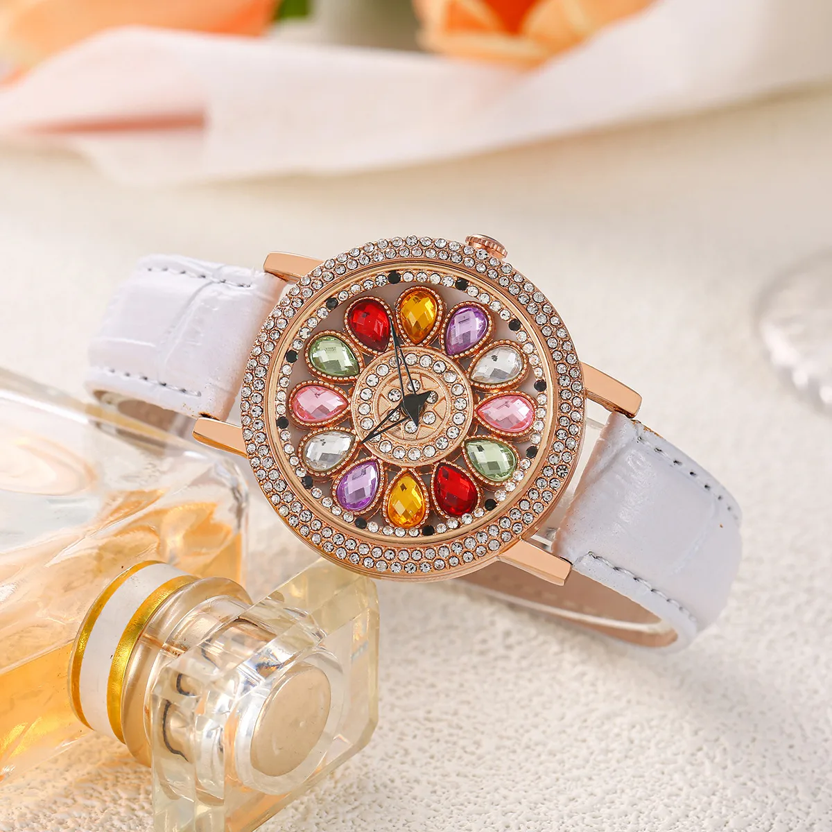 Live New Time-running Watch Women's Non-automatic Large Dial Gipsophila Rhinestone Fashion Women's Watch display picture 7