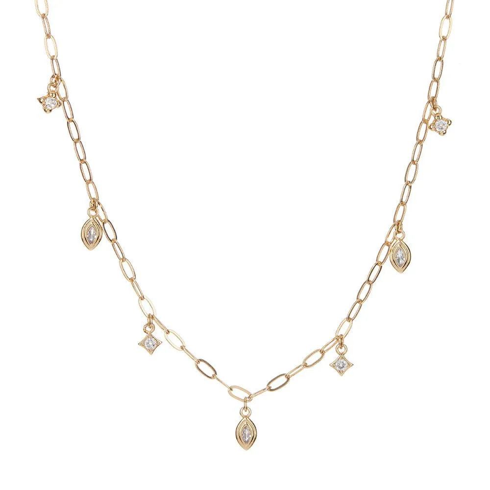 Heart Shape Vintage Style Zircon Gold Plated Cotton Rope Copper Pendant Necklace Wholesale display picture 6