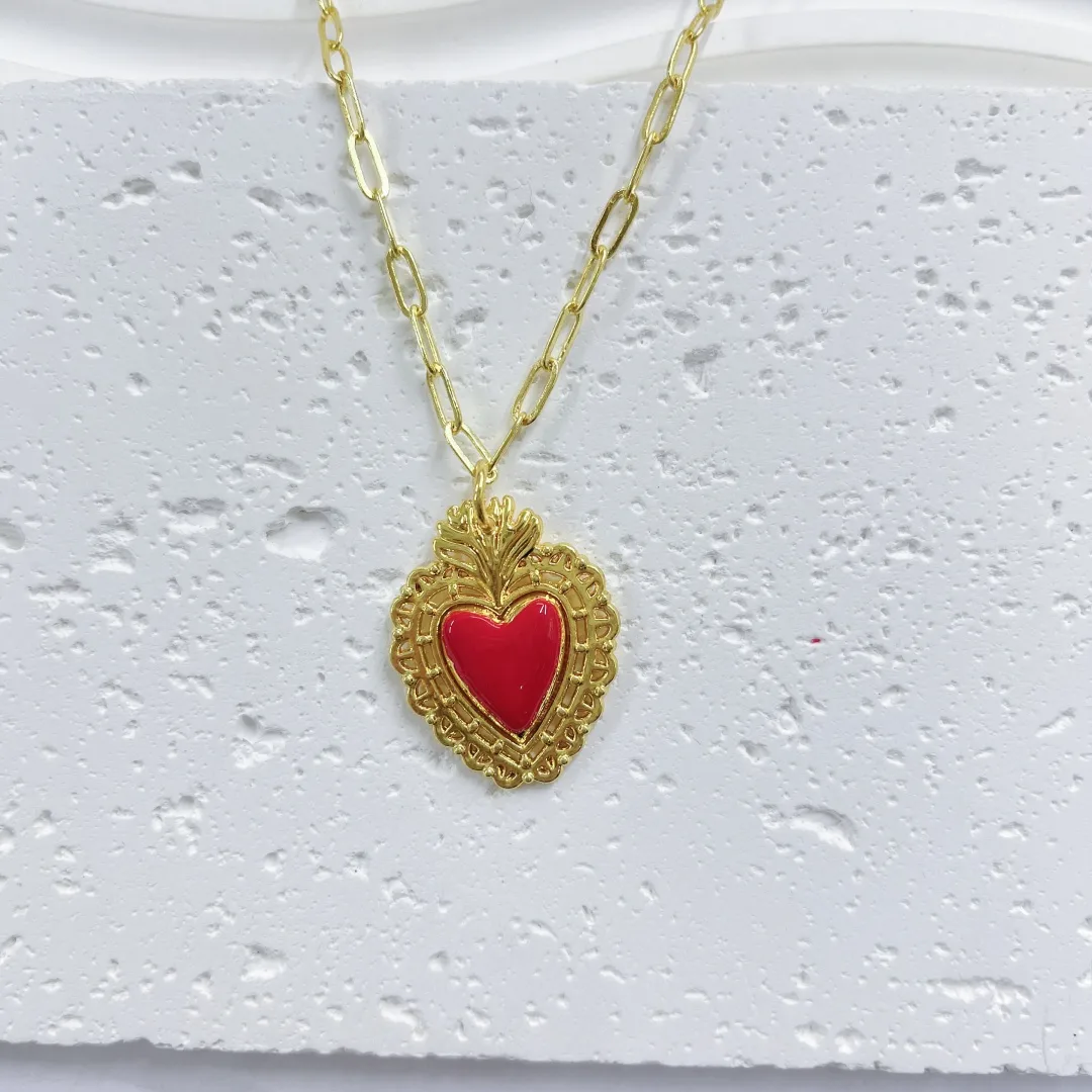 Double Love Angel Demon Glam Gothic Exaggerated Copper 18K Gold Plated Pendant Necklace Polishing Lobster Trigger Clasp Closure display picture 12