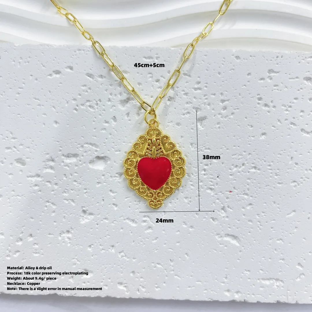 Double Love Angel Demon Glam Gothic Exaggerated Copper 18K Gold Plated Pendant Necklace Polishing Lobster Trigger Clasp Closure display picture 8