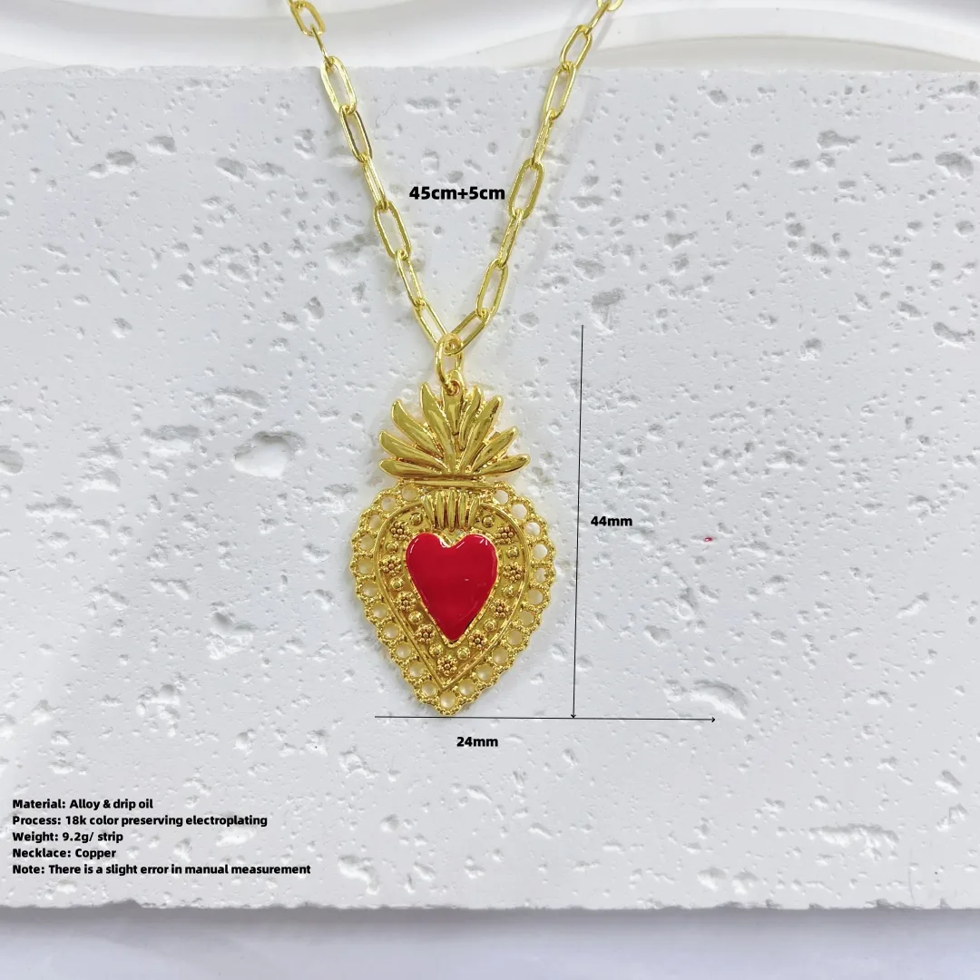 Double Love Angel Demon Glam Gothic Exaggerated Copper 18K Gold Plated Pendant Necklace Polishing Lobster Trigger Clasp Closure display picture 10