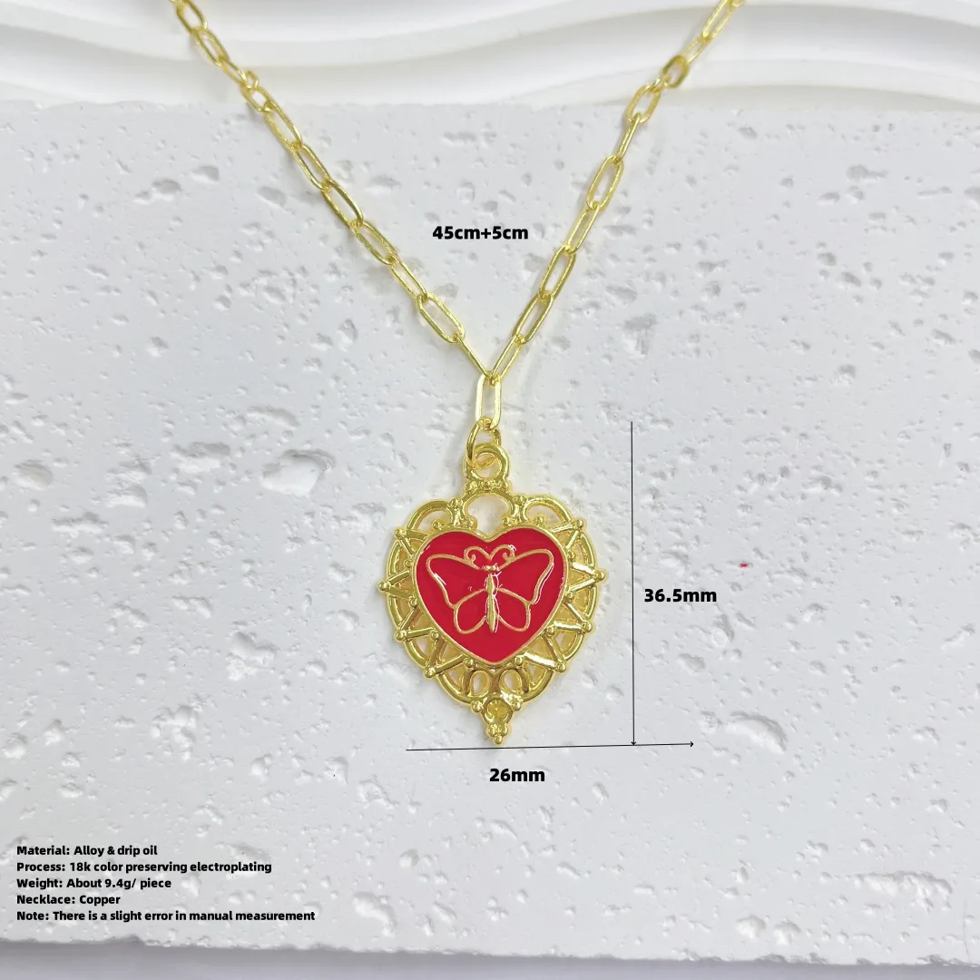 Double Love Angel Demon Glam Gothic Exaggerated Copper 18K Gold Plated Pendant Necklace Polishing Lobster Trigger Clasp Closure display picture 13