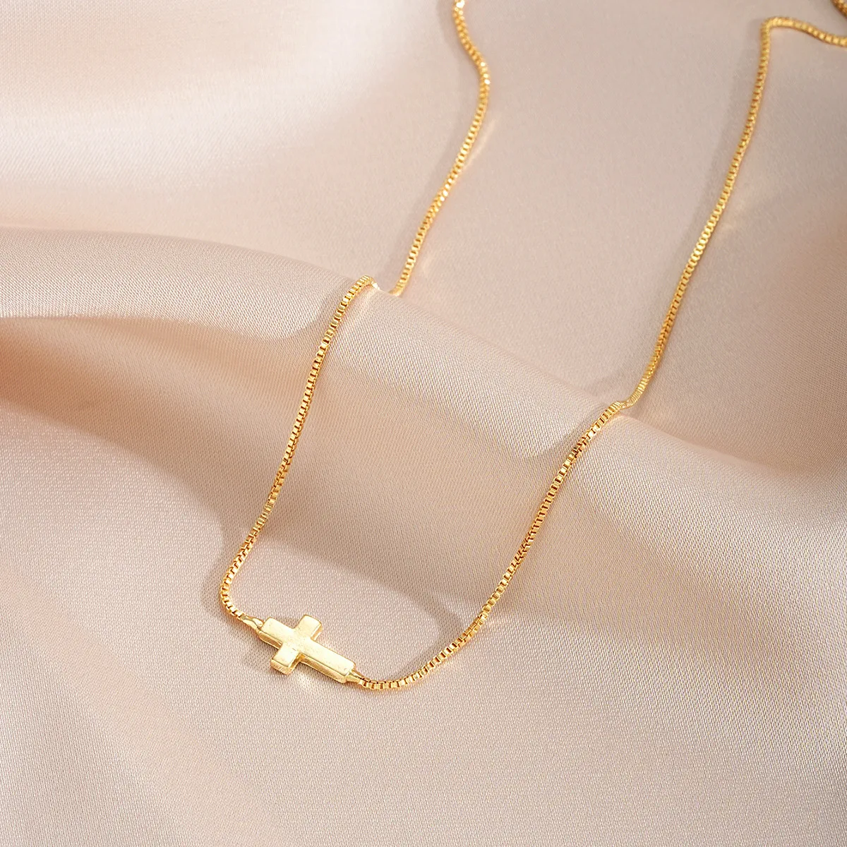 Cross Simple Style Classic Style 201 Stainless Steel Alloy Pendant Necklace Wholesale display picture 3
