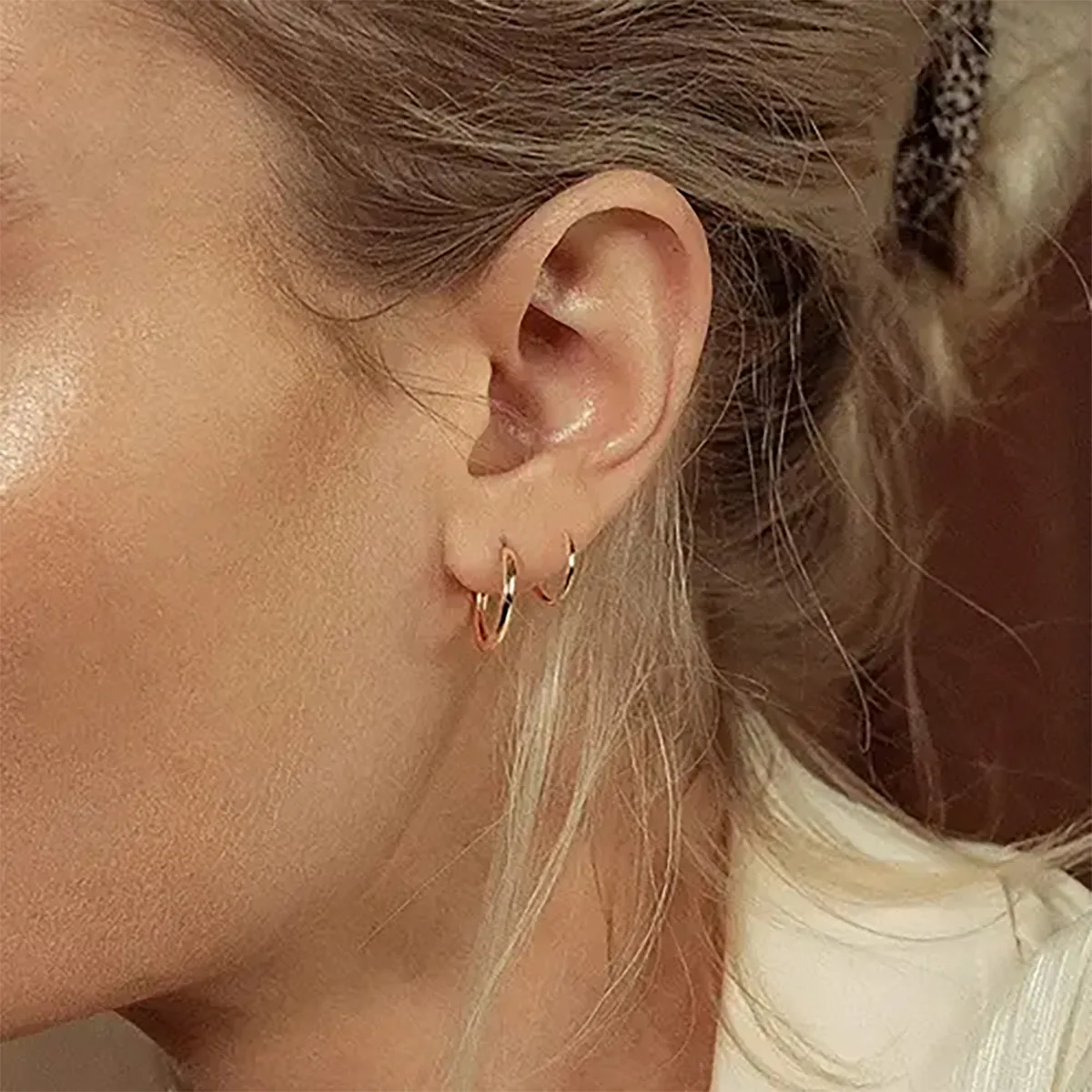 1 Paire Couleur Unie Style Simple Acier Inoxydable 304 Plaqué Or 18K Irrégulière Boucles D'Oreilles display picture 3