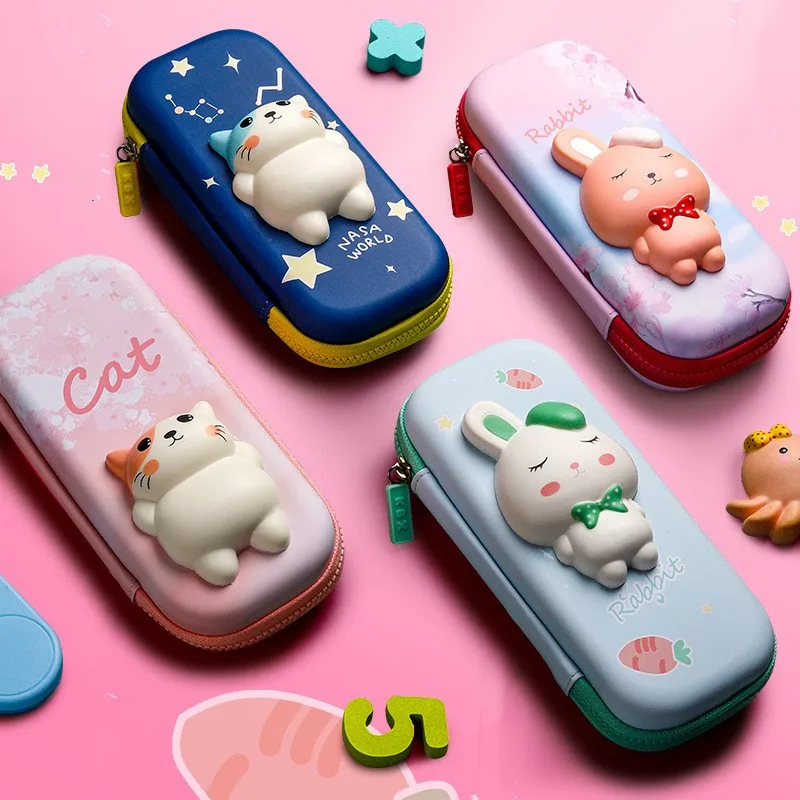 Wholesale Rabbit Cat Pu Class Learning School Cute Pencil Case ...