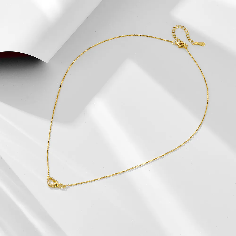 Infinidad Forma De Corazón Estilo IG Elegante Circón Plata Esterlina Collar Colgante Venta Al Por Mayor display picture 6