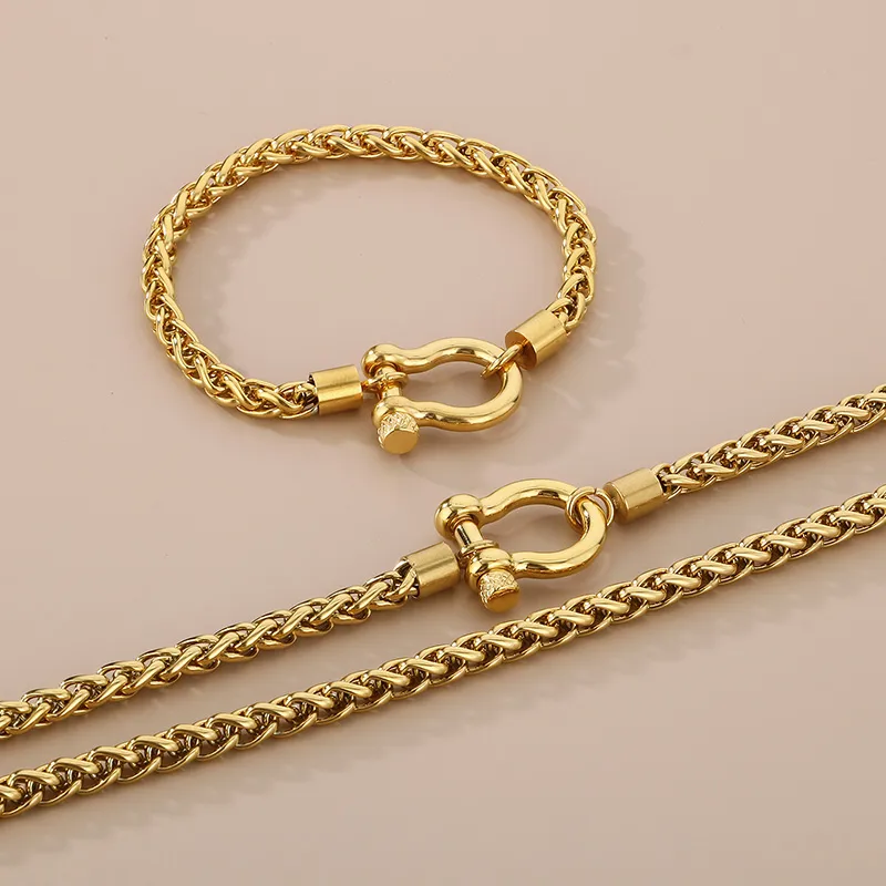 304 Stainless Steel Modern Style Simple Style Classic Style Geometric Bracelets Necklace display picture 4