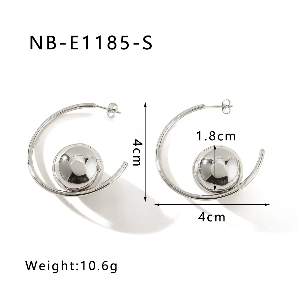 1 Pair Pentagram Round Heart Shape IG Style Classic Style Oversized 304 Stainless Steel 18K Gold Plated White Gold Plated Ear Studs display picture 7
