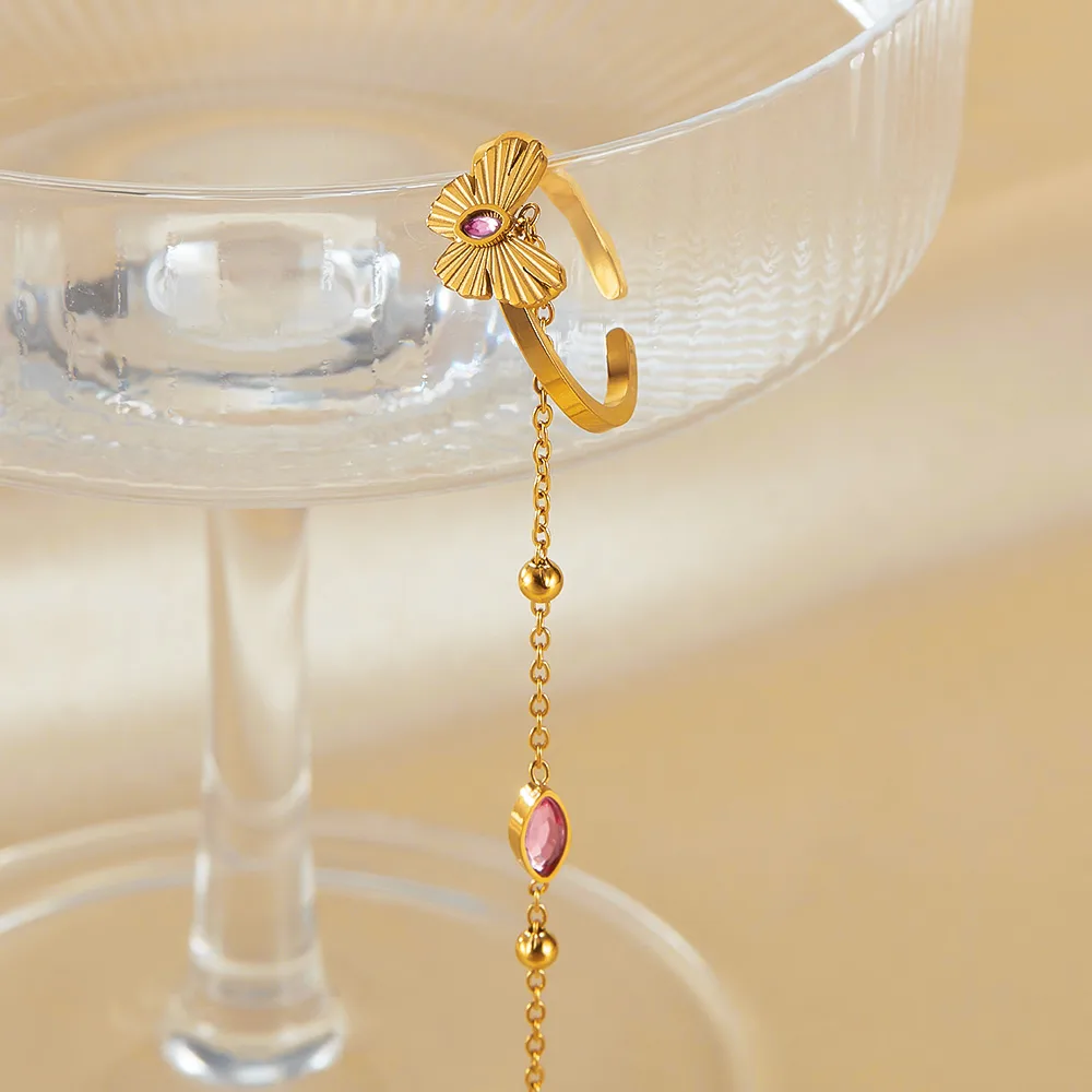 Papillon Style Simple Acier Inoxydable 304 Zircon Bracelets En Masse display picture 4