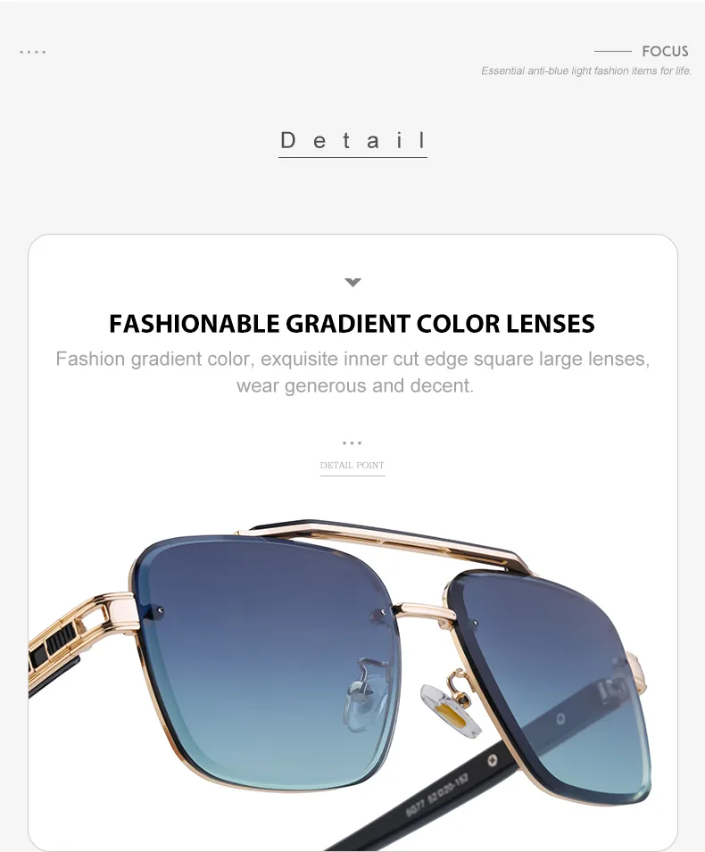 Retro Ropa De Calle Bloque De Color Ordenador Personal Cuadrado Fotograma Completo Gafas De Sol Hombre display picture 9